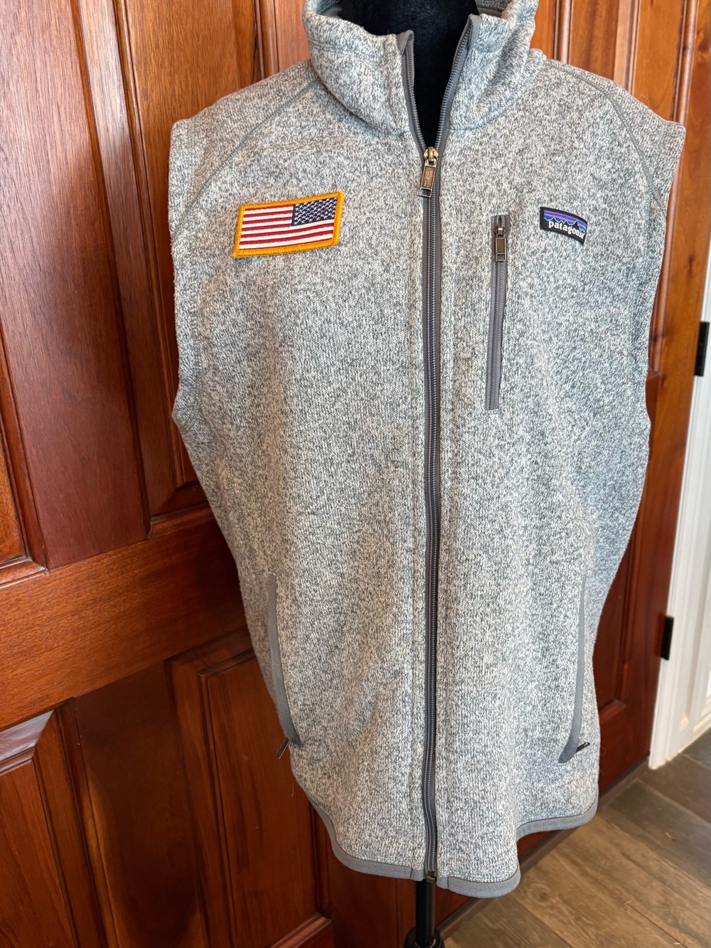 Patagonia Better Sweater Vest Mens Large Heather Gray Full Zip Fleece